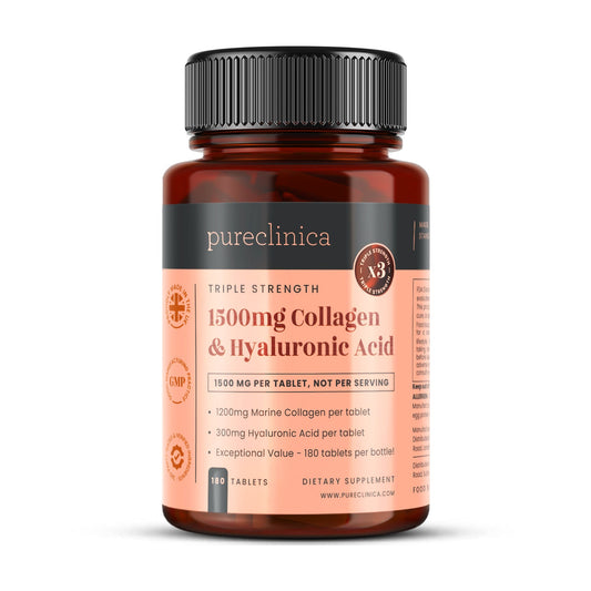 Collagen + Hyaluronic Acid - 1500mg x 180 tablets (1200mg collagen, 300mg HA in one tablet)