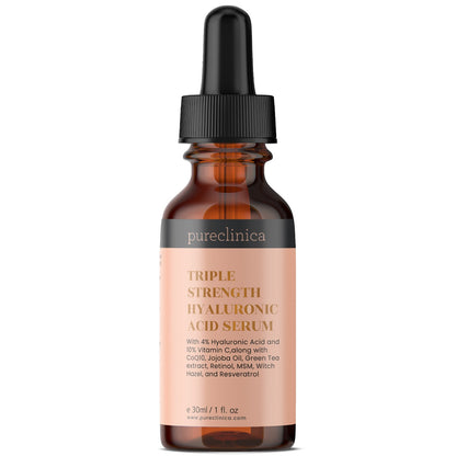 Triple Strength Hyaluronic Acid Serum - 6% hyaluronic acid with vitamins C & E, Resveratrol and CoQ10 - 30ml/1 fl oz