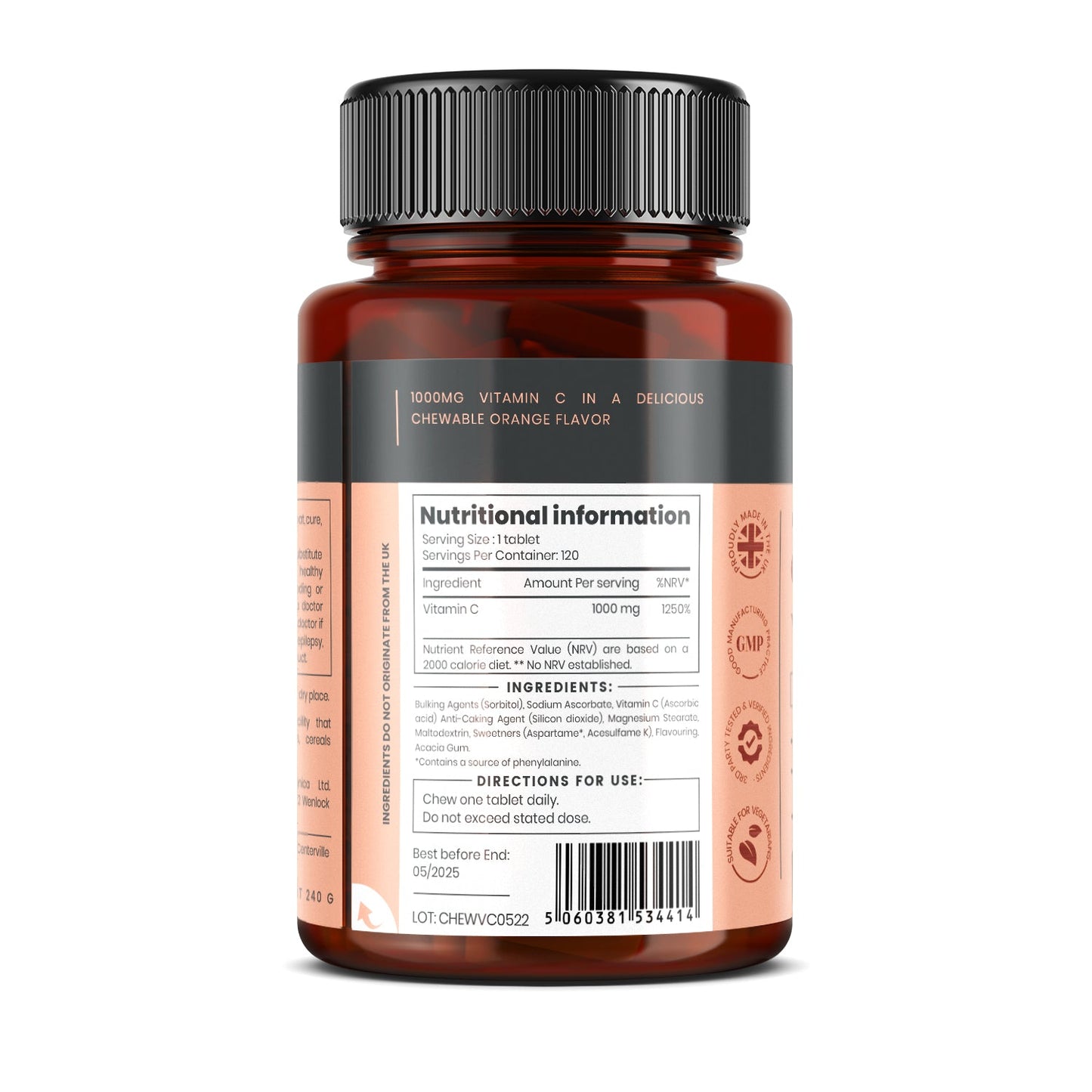 Chewable Vitamin C 1000 mg  x 120 tablets