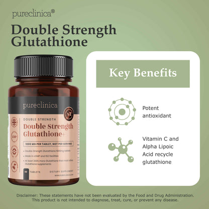 Double Strength Glutathione with ALA and Vit C - 1000mg x 60 tablets.