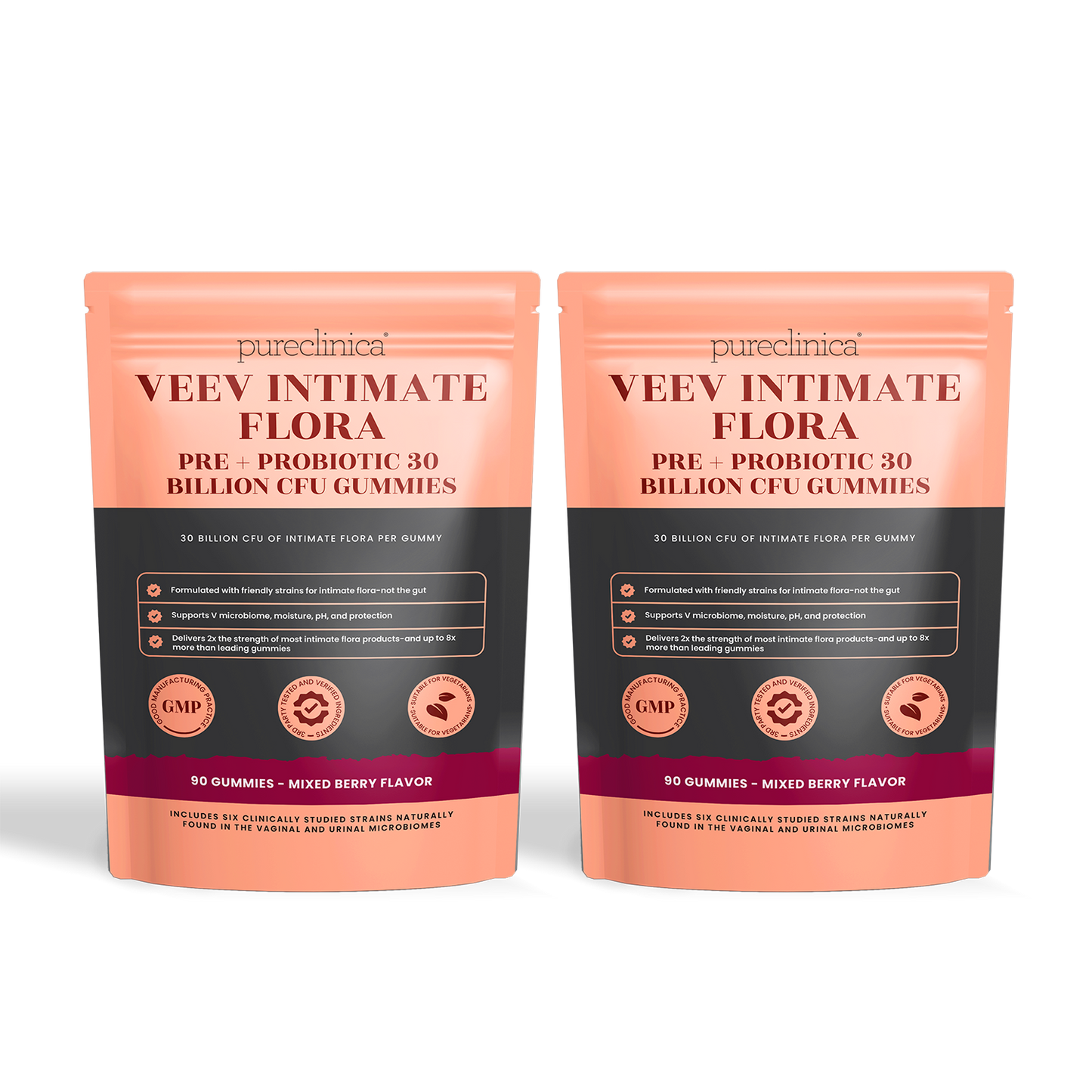 Veev Intimate Flora  Pre + Probiotic 30 Billion CFU x 90 Gummies