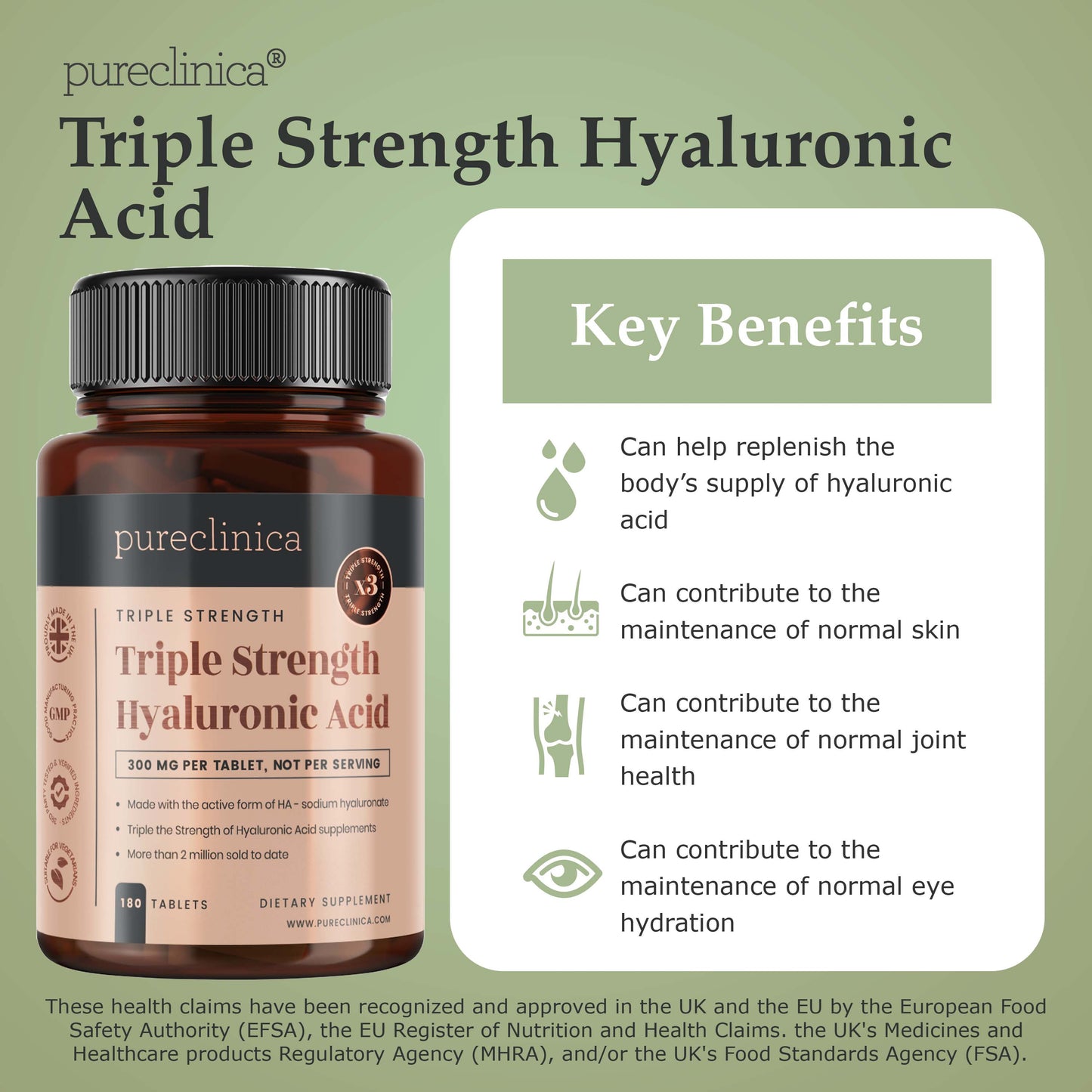 Hyaluronic Acid - 300mg x 180 tablets