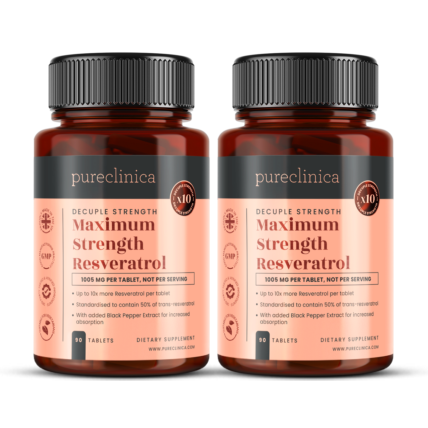 Max Strength Resveratrol 1000mg x 90 tablets - 50% trans-reseveratrol