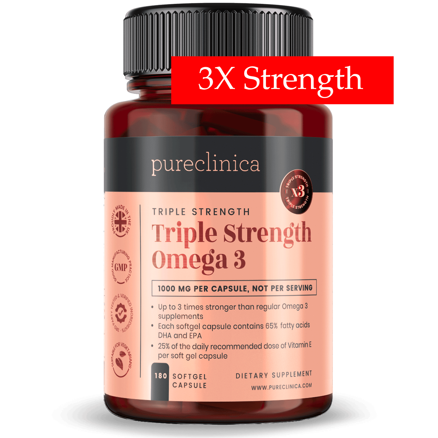 Omega 3 1000mg x 180 softgel capsules