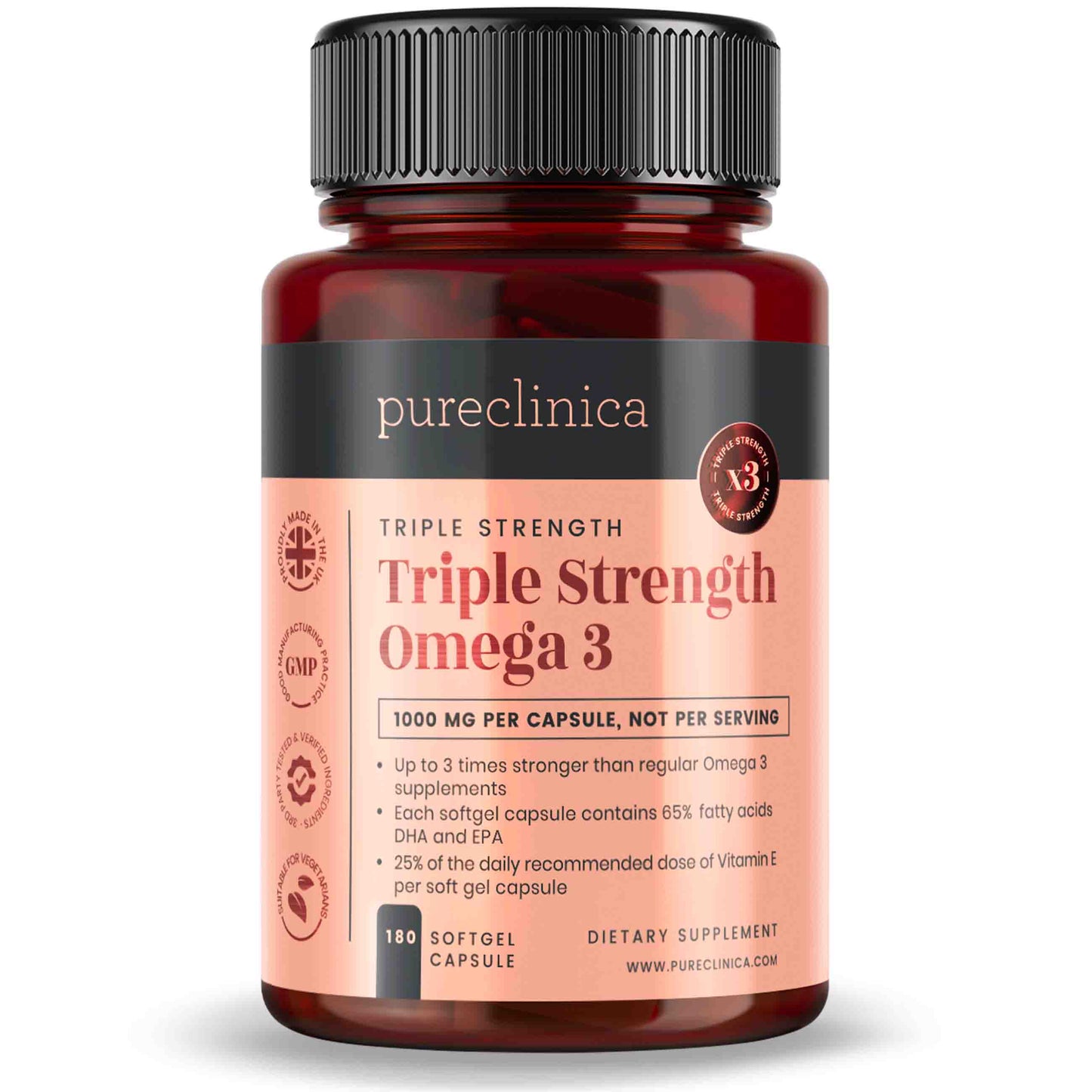 Omega 3 1000mg x 180 softgel capsules