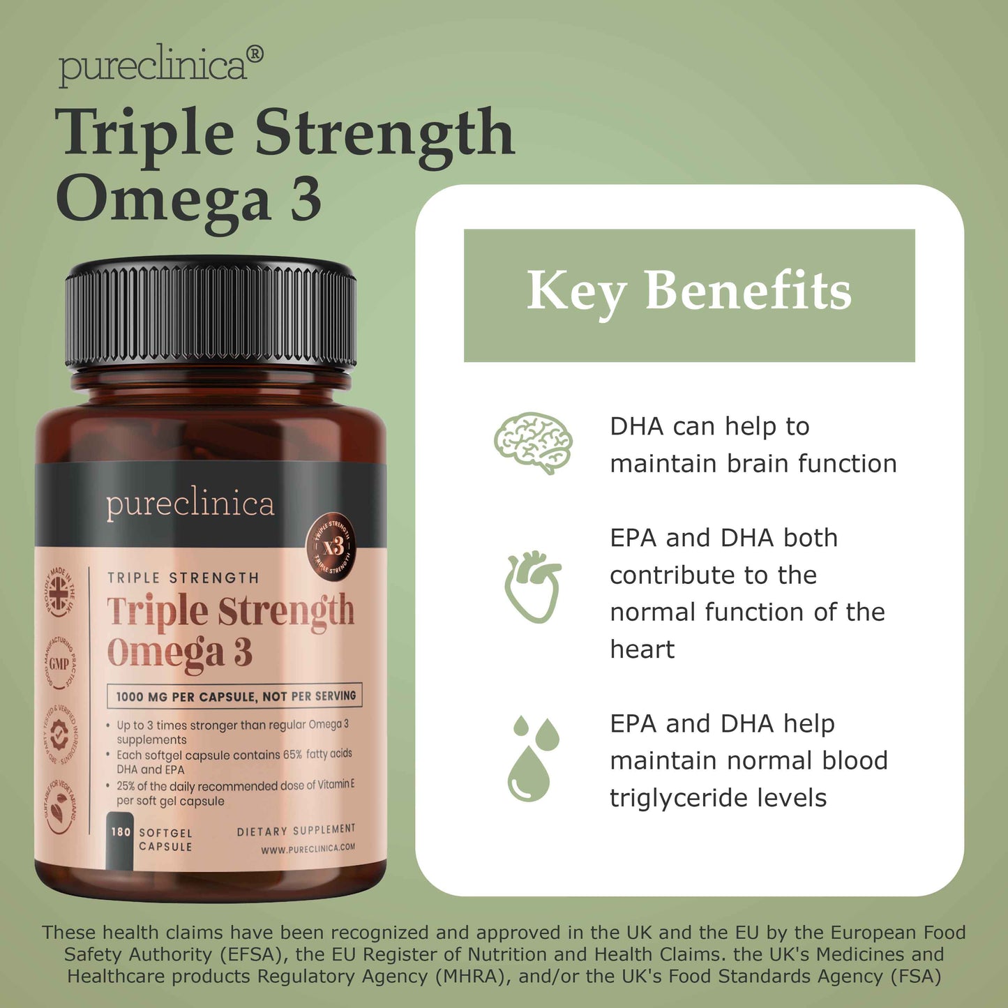 Omega 3 1000mg x 180 softgel capsules