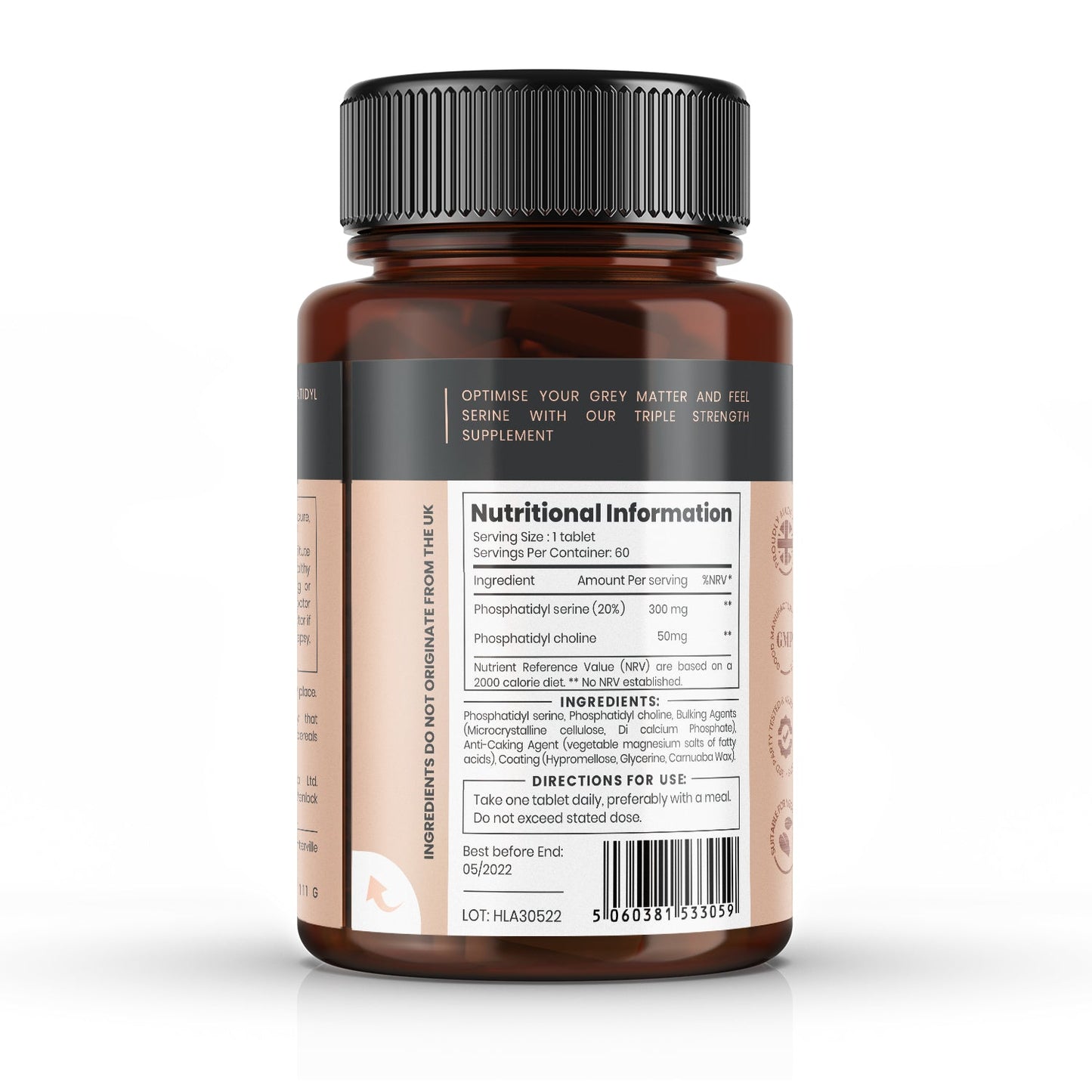 PhosphatidylSerine 350mg + PhosphatidylCholine 50mg - 350mg x 60 Tablets