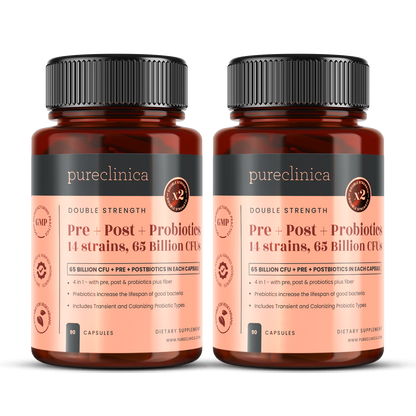 Probiotics 14 strains, 65 Billion CFUs x 90 capsules (with Pre+Post)