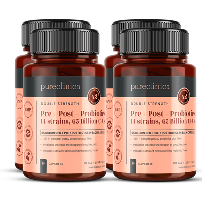 Probiotics 14 strains, 65 Billion CFUs x 90 capsules (with Pre+Post)