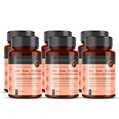 Probiotics 14 strains, 65 Billion CFUs x 90 capsules (with Pre+Post)