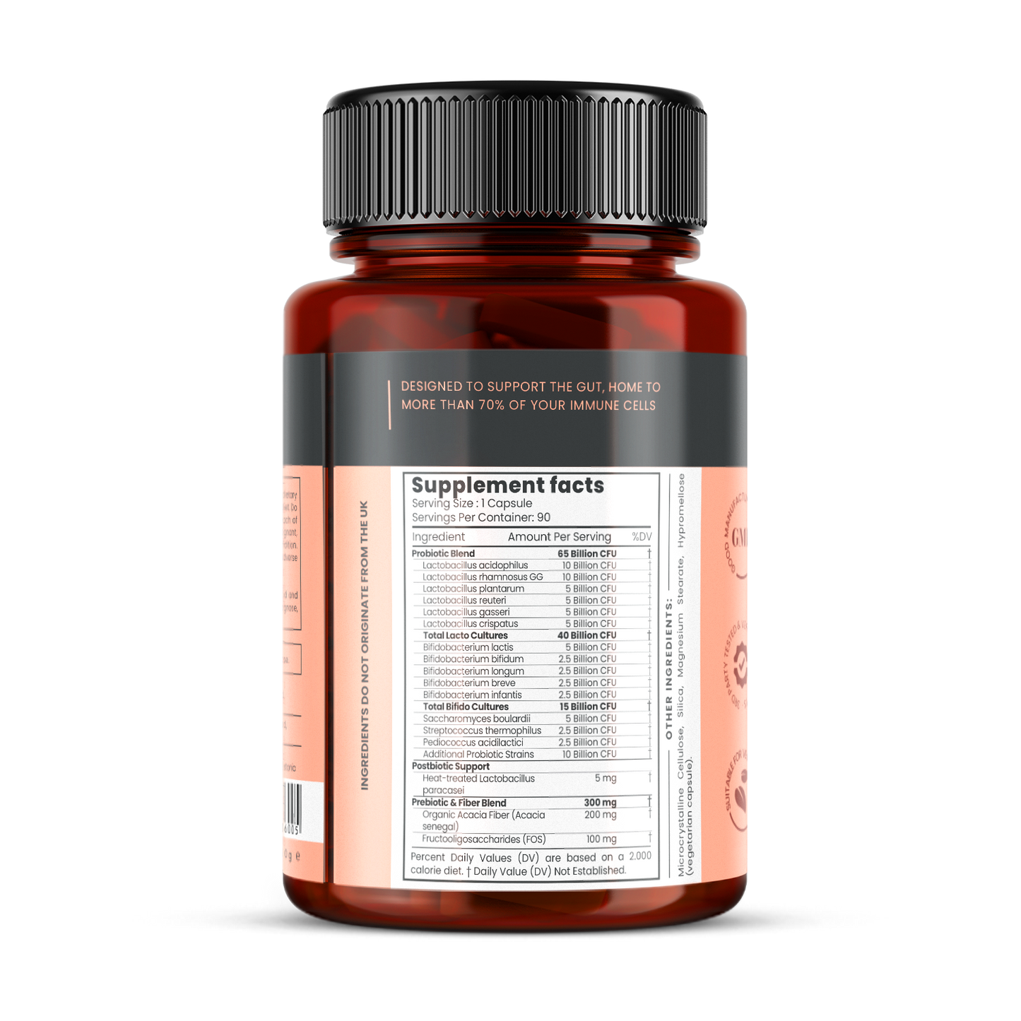 Probiotics 14 strains, 65 Billion CFUs x 90 capsules (with Pre+Post)