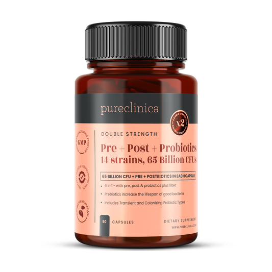 Probiotics 14 strains, 65 Billion CFUs x 90 capsules (with Pre+Post)