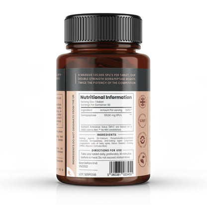 Serrapeptase 120,000 SPUs x 90 tablets